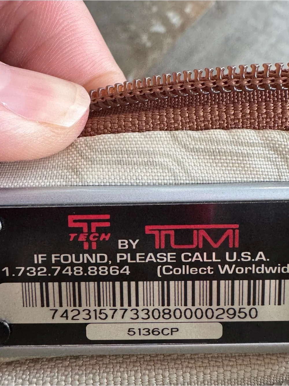 Tumi Unisex Rust and Gray Waist Body Crossbody Tech Bag